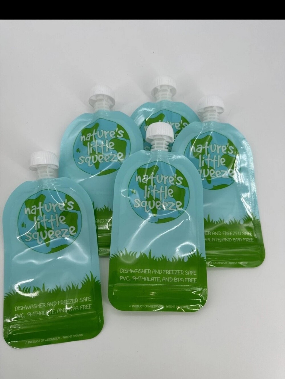 WeeSprout Reusable Kids Food Pouches Set Of 5